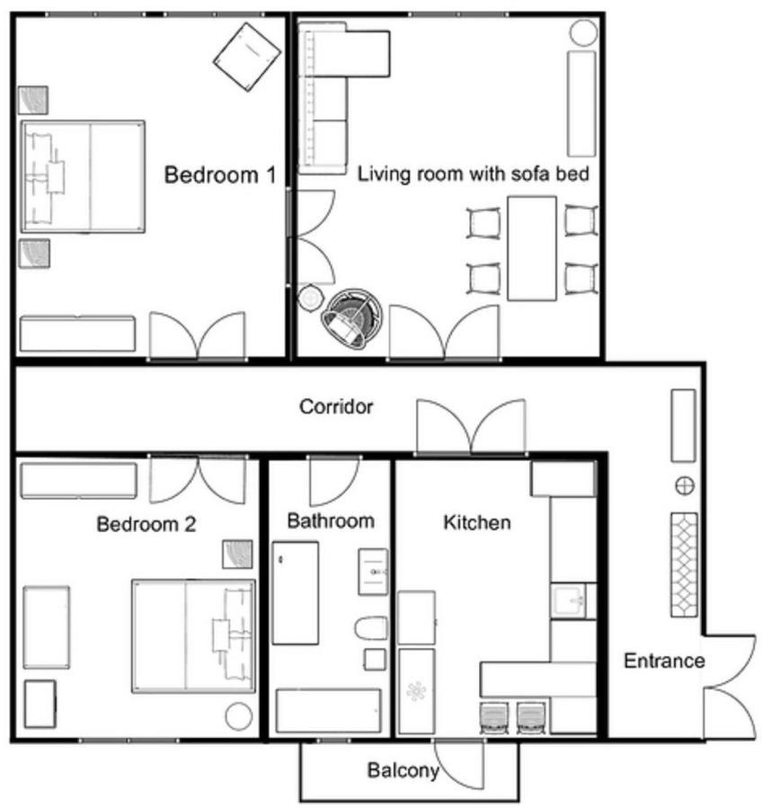 Designer Apartment 110M2 With King Size Beds & Equipped Kitchen Cracóvia Exterior foto